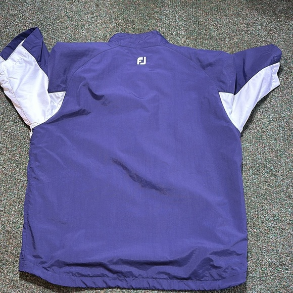 FootJoy Mens Jacket Blue Colorblock 1/2 Zip Anorak Nylon Windbreaker - Picture 9 of 14